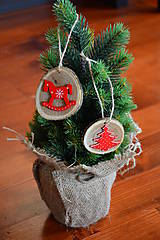 Dekorácie - Vianočné ozdoby na stromček v červenom - sada 2 kusov - 10090400_