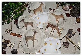 Dekorácie - Vianočné ozdoby - jelenčeky a srnky 1ks - 10096745_