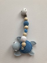 Hračky - Pastelové hrýzatko s korytnačkou / Pastel teether with turtle (Modrá) - 10094377_