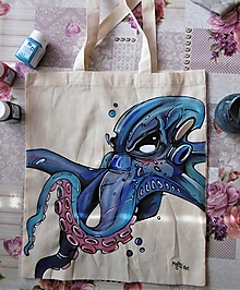 Nákupné tašky - Taška s chobotnicou - 10096557_