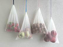 Nákupné tašky - Sada ekologických vrecúšok s farebnými šnúrkami (L: 35 x 45) - 10095739_