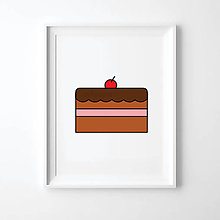 Grafika - Minimalistické grafiky (čokoládová tortička) - 10096021_