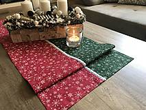 Úžitkový textil - Vianočné štóly červeno - zelený vzor  140 x 40 cm - 10101102_