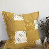 Úžitkový textil - Prehoz, vankúš patchwork vzor moderná žltá kombinácia ( rôzne varianty veľkostí ) - 10103691_