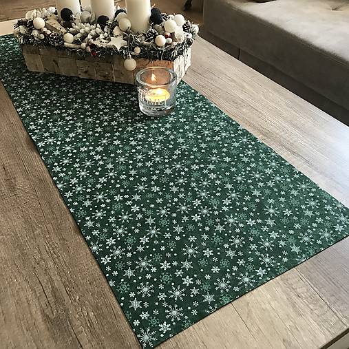 Úžitkový textil - Vianočné štóly červeno - zelený vzor  140 x 40 cm  (40 x 140 cm zelená - Zelená) - 10101135_