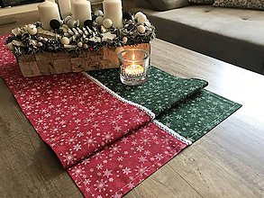 Úžitkový textil - Vianočné štóly červeno - zelený vzor  140 x 40 cm  (40 x 140 cm bordovo - zelená - Červená) - 10101102_