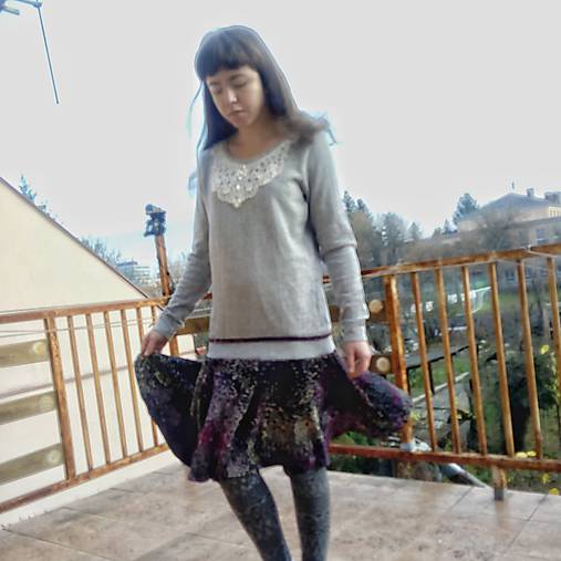 Šaty - Sivé šaty mikinové- zľava zo 16,50 - 10101026_