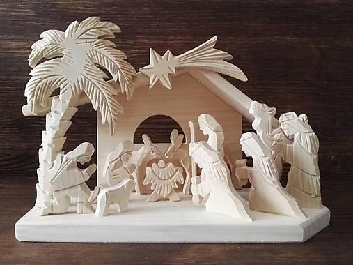 Betlehem drevený s palmou veľký