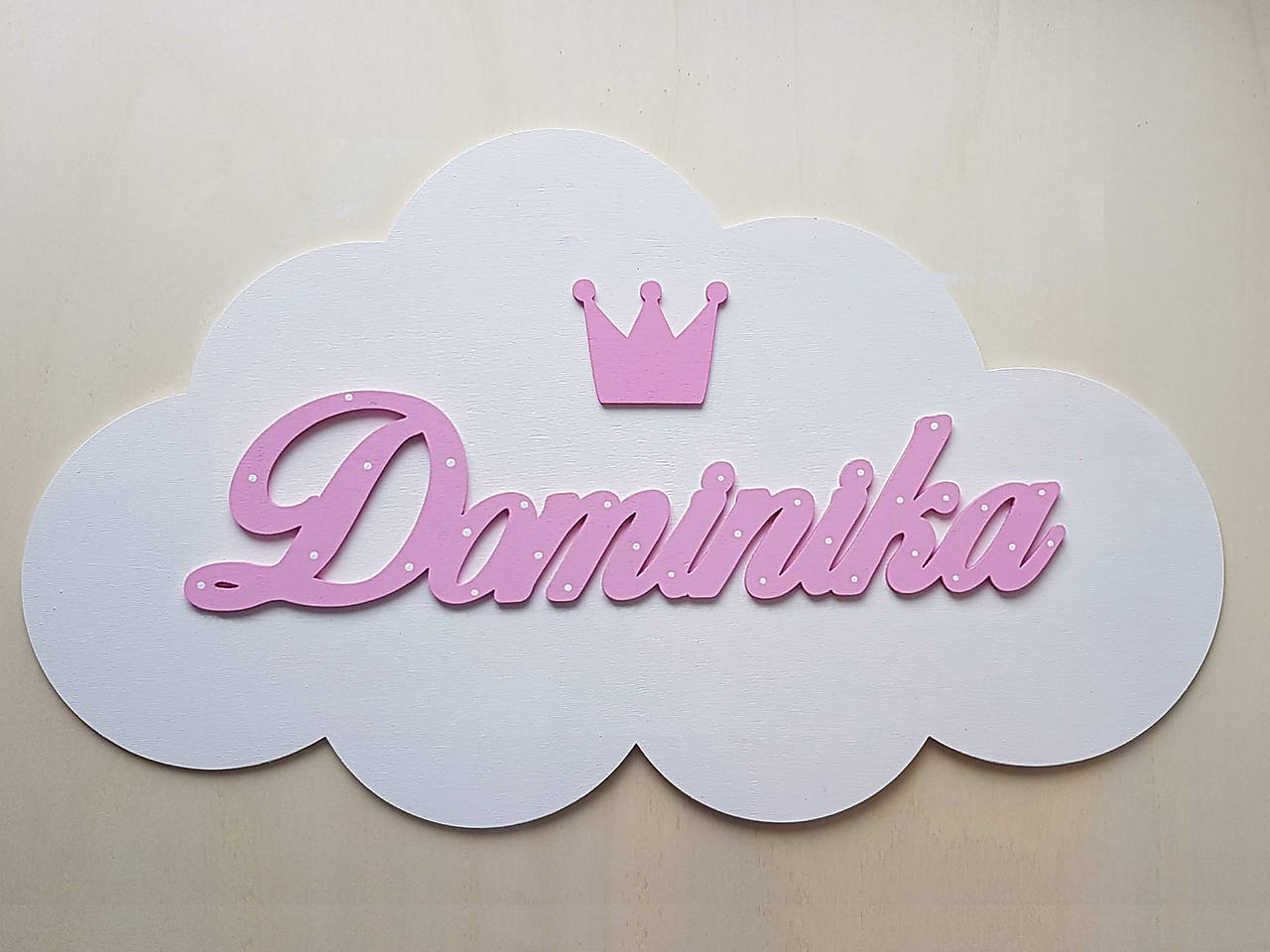 Drevené meno na obláčiku šírka 50cm