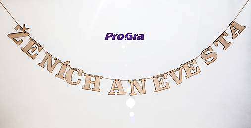 Dekorácie - Girlanda - ŽENÍCH A NEVESTA - 10099973_