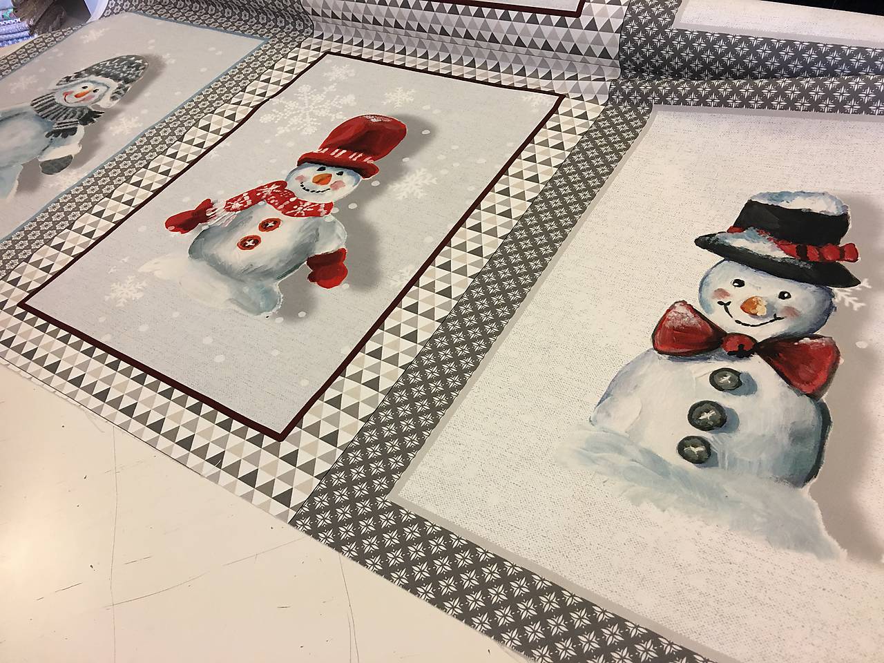 Bavlna dekor dovoz Francúzsko PANEL SNEHULIAKOV