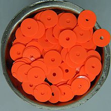 Iný materiál - Flitre hladké 6mm (oranžové) - 10102084_