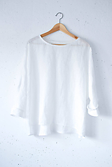 Topy, tričká, tielka - Ľanová tunika GLORIA biela - 10104817_
