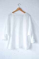 Topy, tričká, tielka - Ľanová tunika GLORIA biela - 10104818_