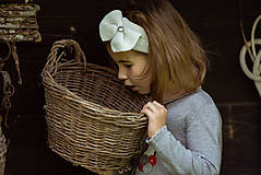 Detské čiapky - Pletená čelenka, 100% kašmír - smotanová (1. obvod 34/35 šírka 6 cm) - 10111328_