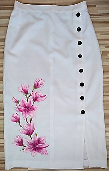 Sukne - magnolie na sukni - 10110508_