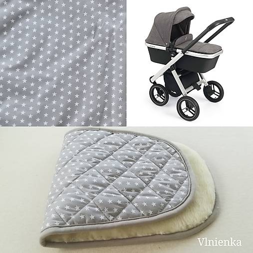 Detský textil - Podložka do vaničky Neonato PURO 100% merino ELEGANT hviezda šedá - 10112636_