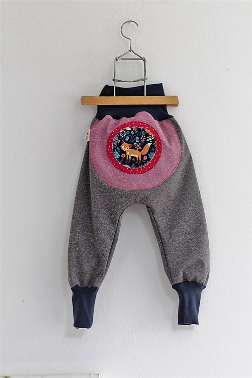 Softshellky "líštička na lúke"  (98 (2-3 r.) dl: 60cm)