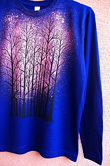 Pánske oblečenie - tričko ručne maľované - Nočná krása - 10115835_