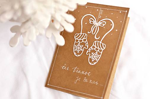 Papiernictvo - Vianočné prianie - Rukavičky - 10117835_