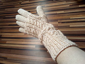 Rukavice - Ručne pletené rukavice - 10115490_