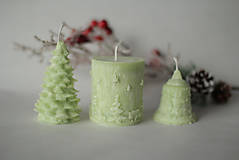Sviečky - Sada vianočných sviec * s vôňou * (Jablčkovo zelená) - 10116855_