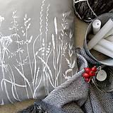 Úžitkový textil - Vankúš zimné trávy - 10116200_