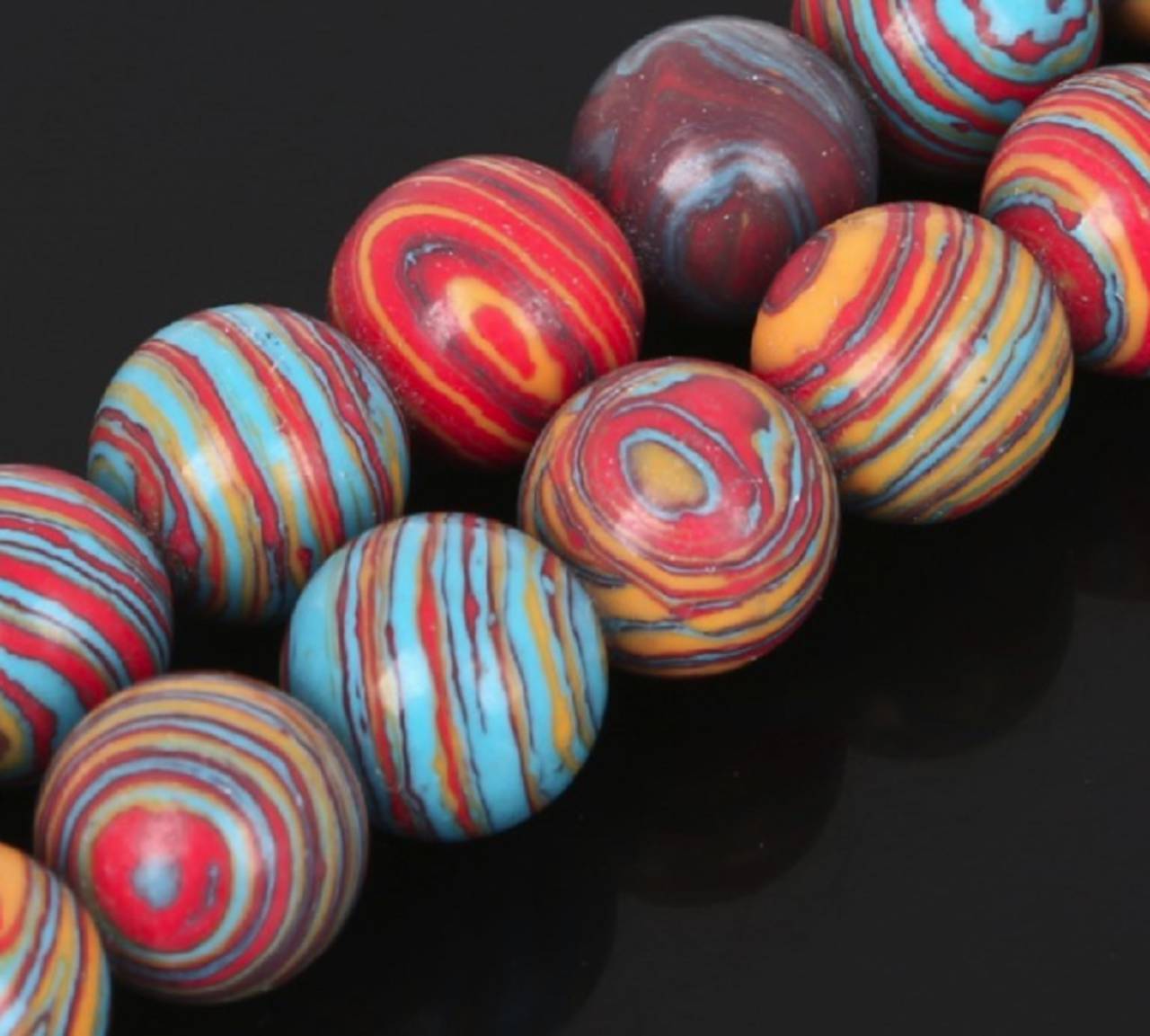 Korálka syntetický malachit dúhový