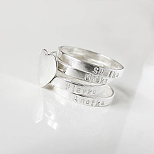 Prstene - Spolu_Love&Family / prstienky (Sada: 4 prstienky HLADKÉ / výhodnejšia cena) - 10118439_
