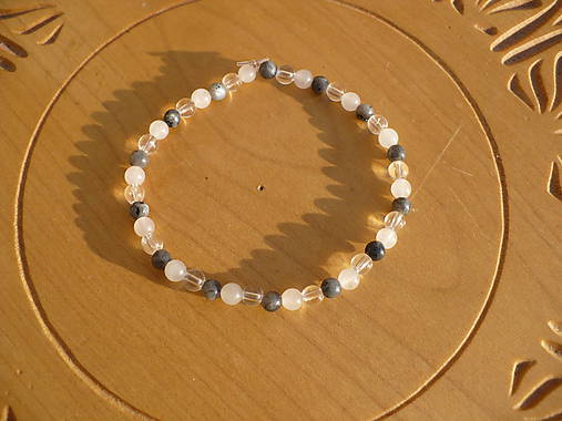 Náramky - náramok Krištáľ, Labradorit,Ruženín - 10114381_