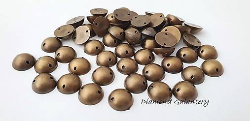 Galantéria -  	Našívacie kamienky pologuľa 10 mm - bronzové - 10123622_
