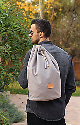 Pánske tašky - Veľký pánsky štýlový batoh z nepremokavého 100% ľanu "Casual" - 10119945_