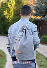 Pánske tašky - Veľký pánsky štýlový batoh z nepremokavého 100% ľanu "Casual" - 10119959_