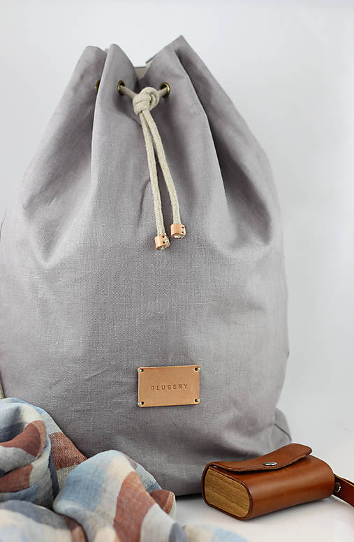 Pánske tašky - Veľký pánsky štýlový batoh z nepremokavého 100% ľanu "Casual" - 10119948_