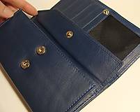 Peňaženky - Kožená peňaženka - modrotlač (Květy) - 10125680_
