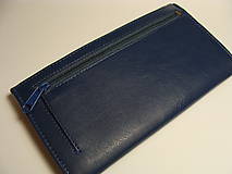 Peňaženky - Kožená peňaženka - modrotlač (Květy) - 10125684_