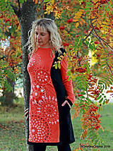 Šaty - Dámske šaty midi, batikované, maľované, etno SRDCOVKY - 10125053_