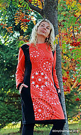 Šaty - Dámske šaty midi, batikované, maľované, etno SRDCOVKY - 10125114_