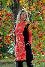 Šaty - Dámske šaty midi, batikované, maľované, etno SRDCOVKY - 10125169_