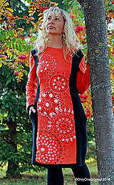 Šaty - Dámske šaty midi, batikované, maľované, etno SRDCOVKY - 10125185_