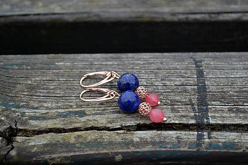 Lapis Lazuli pozlátené náušnice Ag 925/1000