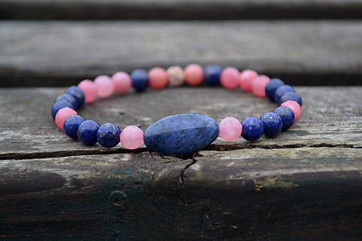 Zafír, Lapis Lazuli , Jadeit, Ag 925 - náramok