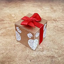 Darčeky pre svadobčanov - Krabička kraft s mašličkou - 10129837_