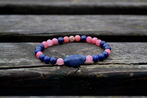 Zafír, Lapis Lazuli , Jadeit, Ag 925 - náramok