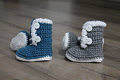 Detské topánky - Topánočky z ovčej vlny (Modrá) - 10136423_