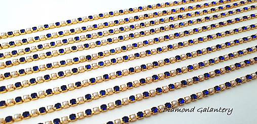 Štrasová borta perličková kráľovská modrá - 2 mm - cena za 10 cm