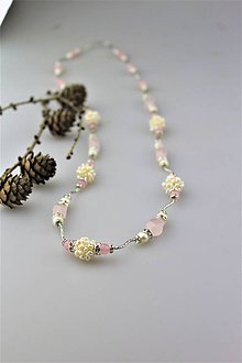 Náhrdelníky - pravé perly a ruženín náhrdelník luxusný - 10134040_