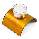 Svietidlá - sklenený svietnik na čajovú sviečku jantárový - 10135234_