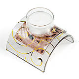 Svietidlá - sklenený svietnik na čajovú sviečku hnedý 02 - 10135425_
