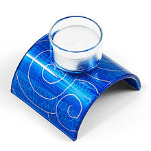Svietidlá - sklenený svietnik na čajovú sviečku modrý - 10135251_